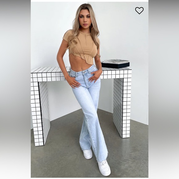 That’s So Fetch WIDE LEG DENIM JEANS - BLUE - Picture 3 of 6